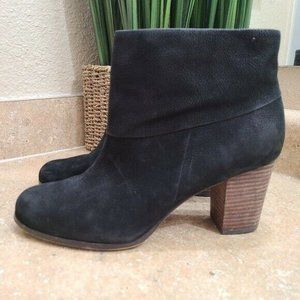 Cole Haan Cassidy Black Leather Block Heel Ankle Boots Booties 10.5